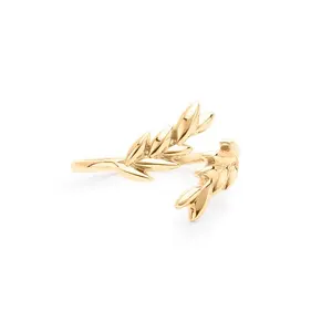 925 silver 18K gold Daily Jewelry golden grain Women's fashion ring