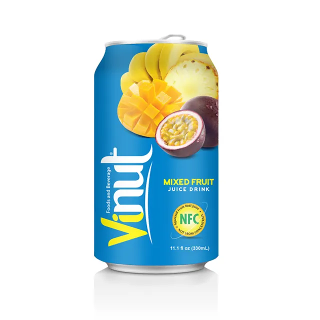 NFC VINUT sıcak satış ücretsiz örnek, özel etiket, toptan tedarikçiler (OEM, ODM) ile 330ml karışık meyve suyu içecek