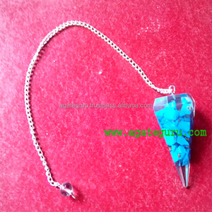 Turquesa Orgone Cono Drowing Péndulo Artesanía de magnesia hecha a mano - Product Image 1