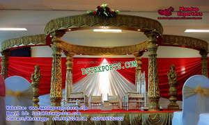 Espectacular Decoración de Mandap para Bodas Hindúes, Glamorosos Mandaps de Madera para Bodas Indias, Suministros para Decoración de Bodas, Decoración para Eventos en EE. UU. - Product Image 2