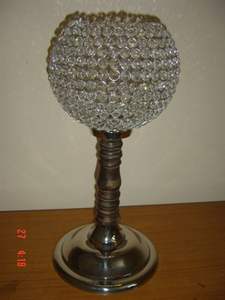 Bougeoir votif en cristal avec base en métal argenté photophore pour les décorations de table de fête de mariage à la maison - Product Image 6