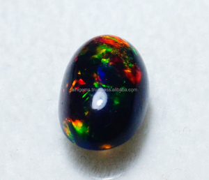 Gema de Ópalo Negro Etíope de Calidad AAA+++ - Ópalo Negro de Welo, Gemas Pulidas - Juego de Colores, Piedra Negra Lisa y Suelta - Product Image 3