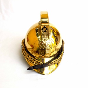 Badge de pompier en laiton WB, style antique vintage, avec ceinture et casque - Product Image 2