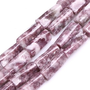 Haute qualité Rectangle Perles lépidolite perle cristal femmes collier bijoux carré pierre précieuse perle Fabrication de bijoux suppler - Product Image 1