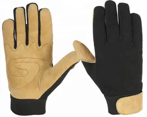 Hochleistungs-Arbeits handschuhe aus Getreide leder mit Sicherheits manschette aus Leder für Arbeit, Industrie und Schutz