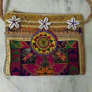 Indian Modern Bohemian Summer Embroidery Designer Handmade <b>Beaded</b> Messenger Bags Light Weight <b>Large</b> Capacity Women Evening Bags - Product Image 3