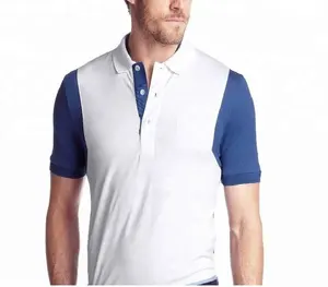 56% Katoen 39% Polyester 5% Spandex Heren Pique Polo Shirt Met Contrast Mouwen
