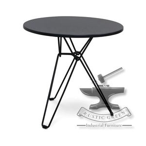 โต๊ะคาเฟ่สไตล์วินเทจอุตสาหกรรมเหล็กสีดำสำหรับร้านอาหารกลางแจ้งห้องนั่งเล่นโรงแรมร้านอาหารการประชุมเชิงปฏิบัติการการรับประทานอาหารการใช้งานห้องครัว - Product Image 2