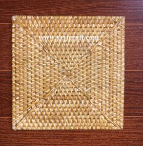 Posavasos de diseño de ratán hecho a mano elegante de tendencia caliente, de estilo clásico portavasos, accesorios de cocina con almohadilla para plato de comida, artesanía - Product Image 6