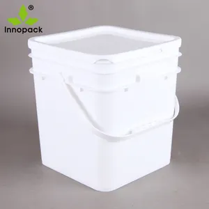 10kg de colada de envasado en polvo cubo personalizado cuadrado Cubo de plástico con tapa - Product Image 1