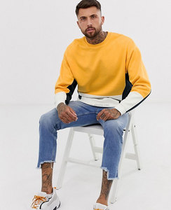 เสื้อกันหนาวขนแกะผ้าฝ้ายคอลเลกชันฤดูใบไม้ผลิและฤดูใบไม้ร่วง,เสื้อสเวตเตอร์แบบสวมศีรษะสีบล็อกขนาดใหญ่สำหรับทุกเพศ - Product Image 3