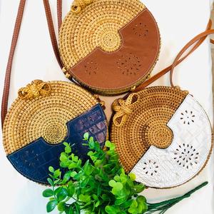 กระเป๋าหวายพร้อมหนังจากเวียดนาม - Product Image 1