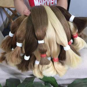 Extensiones de Cabello Remy Virgen 100% Ruso de Lujo, Sin Enredos, Cabello Sedoso, el Mejor Proveedor, Cabello Humano Color Ceniza - Product Image 1