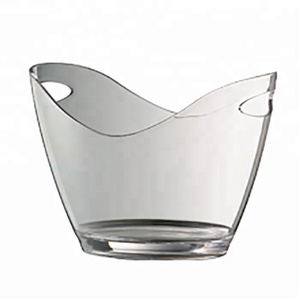 Eco-Friendly Classic <b>Plastic</b> Acrylic Large Oval Camping Ice Bucket for 6 Bottles EL - Product Image 1