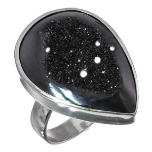 หินดรูซี่แหวนสีดำรูปไข่ทรงกลมลูกแพร์รูปสี่เหลี่ยมแฟนซีพลอยอัญมณี925เงินสเตอร์ลิง - Product Image 6