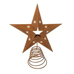 Étoile de noël, métallique rouillée, suspendue, en étain - Product Image 1