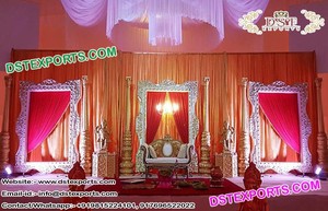 เวทีแต่งงานเฟรมหลังที่สวยงาม,เวทีแต่งงานกรอบเส้นใยสีทอง,แผงฉากหลังเส้นใยใหม่ - Product Image 3