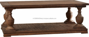 Rústico antiguo estilo Vintage madera Rectabgular mesa de café - Product Image 3