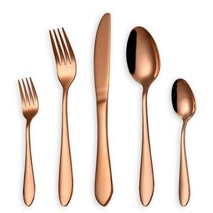 Cubiertos de cobre más vendidos, cuchara y tenedor de oro rosa, juego de cubiertos de acero inoxidable para uso en cocina, regalo de boda - Product Image 2