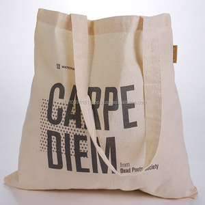 Eco-Friendly Standard Size Cotton Canvas Tote <b>Shopping</b> <b>Bags</b> <b>Reusable</b> Handled Totes with Printed Letters Screen Promotions Gifts - Product Image 2