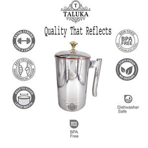 Carafe en cuivre et acier inoxydable de qualité supérieure avec bouton en laiton pour boire, servir, offrir en cadeau, hôtel, pichet en cuivre et acier - Product Image 6