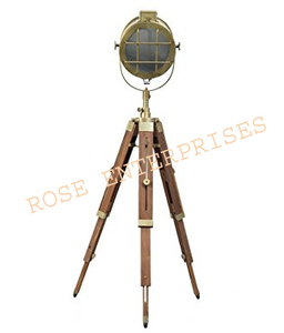 โคมไฟตั้งพื้นขาตั้งไม้สีน้ำตาลแบบปรับได้สไตล์วินเทจ โคมไฟส่องสว่างแบบโบราณสไตล์เรือเดินสมุทร สำหรับตกแต่งบ้าน สำนักงาน ให้แสงสว่างมุมห้อง - Product Image 3