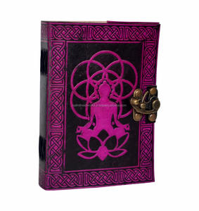 Fait à la main Vintage bouddha en relief livre des ombres en cuir véritable Journal Journal cahier celtique organisateur quotidien planificateur carnet de notes - Product Image 2