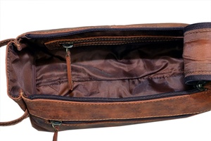 High Quality Full Grain Leather <b>Toiletry</b> <b>Bag</b> Available at Competitive Price From India - Product Image 4