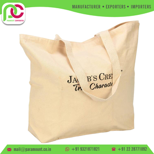 กระเป๋าผ้าแคนวาสคอตตอนนำกลับมาใช้ได้,กระเป๋าสะพายไหล่ช้อปปิ้งเย็บติดอย่างดีมีซิปพิมพ์โลโก้ส่งเสริมการขาย - Product Image 5