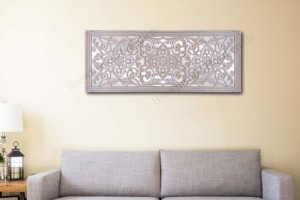 Elegante Panel de pared de espejo de madera MDF tallado a mano, elegantes paneles de espejo tallado en madera para el hogar, sala de estar y decoración de oficina - Product Image 2