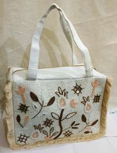 Bolso de hombro con cuentas y bordado bohemio multicolor, bolso de compras con cuentas de lona - Product Image 3