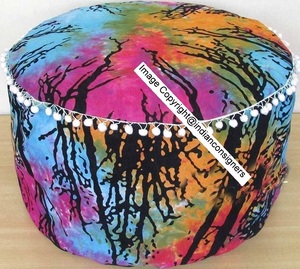 Algodón Multi bosque árbol otomano cubierta 22 pulgadas suave impreso asiento silla PUF decoración del hogar reposapiés por los consignadores indios - Product Image 1