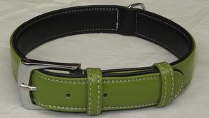 Napa doux écologique collier de chien laisse pour animaux de compagnie solide en peau de mouton carré en forme de coeur Rivet attaché cuir durable rembourré pour - Product Image 5