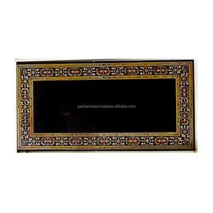 Plateaux de table à manger exclusifs en marbre incrusté - Product Image 1