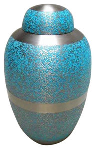 Urna Funeraria de Latón Estilo Americano Verde con Flores Rosas para Adultos, Artículos Funerarios para Cremación Brassworld India FU-128 - Product Image 2