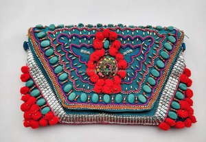 Bolso de Mano Tipo Clutch Estilo Bohemio, Étnico Indio, con Borlas, Material de Lona Resistente, Personalizable, Venta al Por Mayor, Nuevo 2018 - Product Image 4