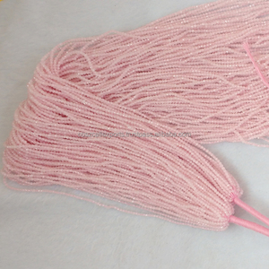 Cuentas Sueltas Semipreciosas de Cuarzo Rosa, Forma Redonda, Facetadas, Color Rosa Natural, 2-3 mm, Micro Gemas Certificadas por Terceros - Product Image 2