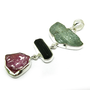 Colgantes de plata de ley 925 con múltiples piedras, joyería de plata de diseño - Product Image 3