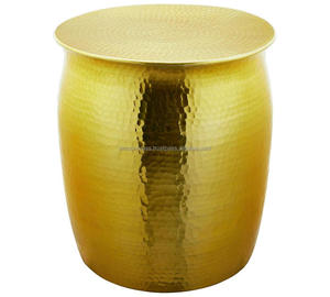 Table d'appoint de lit au fini doré de l'Inde Nouveau design fait à la main Table basse en métal de forme ronde pour le salon - Product Image 5