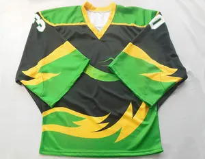 Tonton Sportswear Maillot de hockey de couleur personnalisée avec numéro 100% Maillot de hockey sur glace imprimé personnalisé en polyester