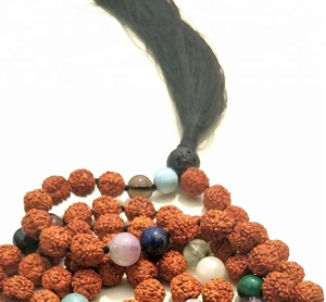 Collier Mala de perles de prière bouddhiste Rudraksha 108, pierres de cristal de guérison, pierres naturelles, offre spéciale - Product Image 3