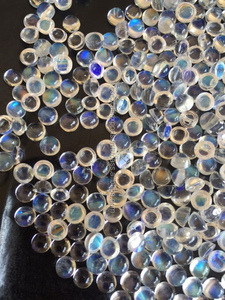 หินมูนสโตนสีรุ้งเปล่งประกายธรรมชาติขนาด8มม. ลูกปัดอัญมณีทรงหลวมสำหรับเครื่องประดับ - Product Image 3