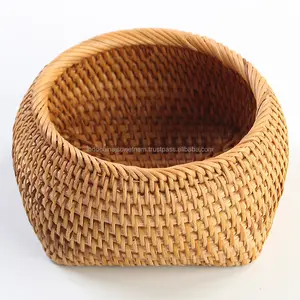 Vine knitted rattan caddy, tea box storage