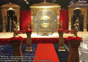 Décor de scène de mariage Rajasthani Rajwadi, cadre de scène de mariage hindou, scène de mariage indienne haut de gamme USA - Product Image 6