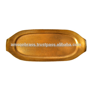 Grand plateau en cuivre royal au design gaufré Fabricant de haute qualité Plateau de service pour hôtels et restaurants - Product Image 2