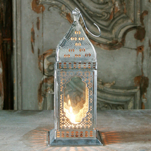 Moroccan <b>Silver</b> Metal <b>Lantern</b> - Product Image 1