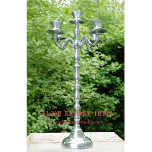 Grande taille métal aluminium argent fini jardin fête maison et mariage table pièce maîtresse décoration candélabre meilleurs prix - Product Image 1