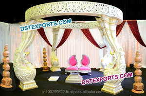 Impresionante Mandap Indio para Bodas, Mandap con Diseño de Mariposas, Mandap Completamente Tallado en Fibra, AUSTRALIA - Product Image 6