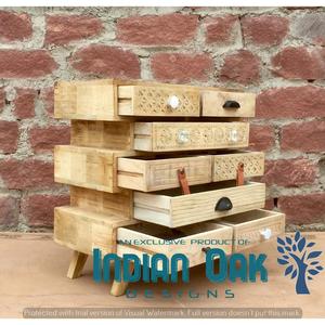 Meubles rustiques en chêne massif antique Tiroirs assortis en bois de manguier Armoire commode Prix de gros Buffets de salle à manger inclus - Product Image 3