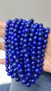 Rosario de cuentas de piedras preciosas de lapislázuli de estilo bohemio Unisex de 8mm con borla de seda 108 cuentas redondas para regalo de fiesta - Product Image 5